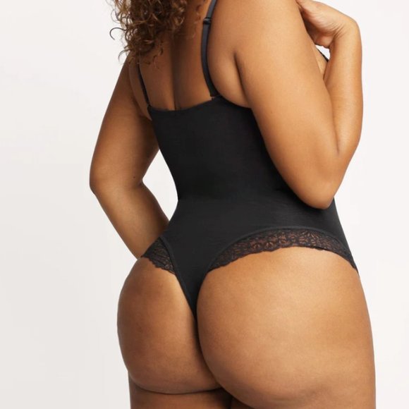 Popilush Sexy Lace Deep-V Neck Bodysuits Or Leather Skirt - Picture 2 of 3